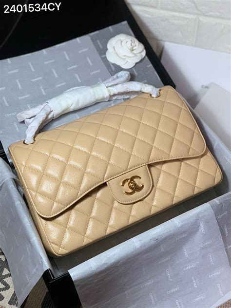 chanel beige caviar flap|CHANEL.